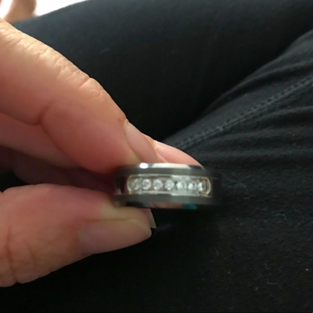 Men’s 8mm Beveled Tungsten Size 7 Pinky Ring